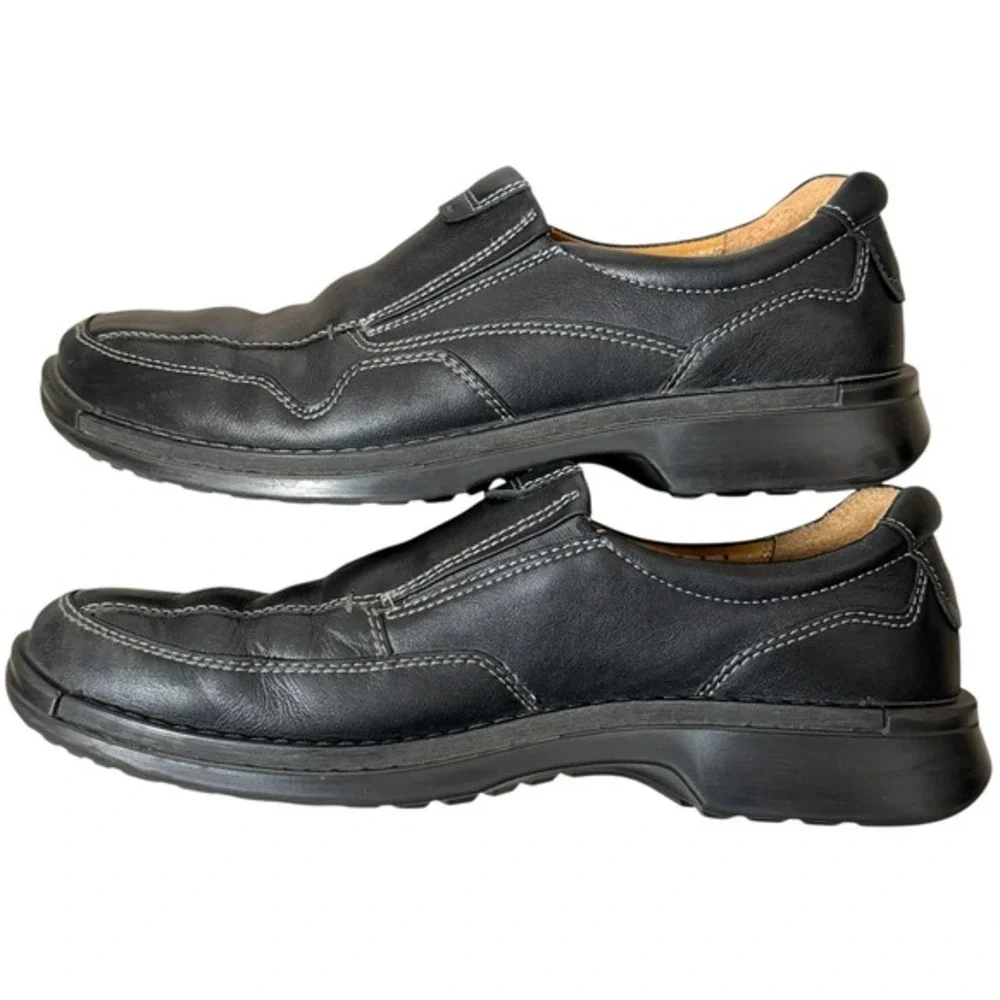 Ecco Helsinki Apron Toe Mens EU 44 US 10/10.5 Black Leather Slip on Loafers Shoe